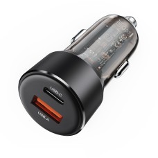 Acefast B12 60W (USB-A+USB-C) dual-port car charger,black