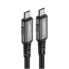 Acefast C1-09 USB-C to USB-C aluminum alloy audio/video transmission full-featured data cable,black-gray