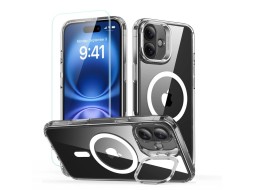 ESR Classic Hybrid Kickstand Halolock MagSafe Case Set + Tempered Glass for iPhone 16 PLUS - Clear