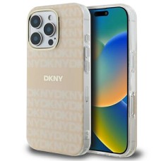 DKNY Repeat Texture Pattern &amp;amp; Stripe MagSafe iPhone 16 Pro Case - Pink