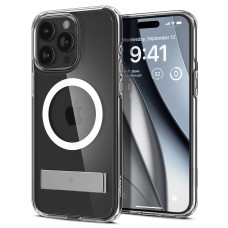 Spigen Ultra Hybrid S MagSafe Case with Stand for iPhone 15 Pro - Transparent