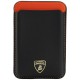 Lamborghini Urus D8 Genuine Leather MagSafe Magnetic Phone Wallet - Black and Red