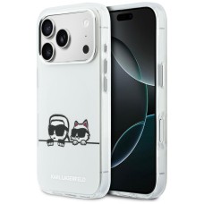 Karl Lagerfeld IML Karl &amp;amp; Choupette Peekaboo Logo MagSafe Case for iPhone 17 Pro - White