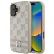 DKNY Checkered Pattern &amp;amp; Printed Stripes iPhone 16 Case - Pink