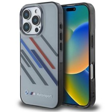 BMW Motosport IML Random Stripes iPhone 16 Pro Case - Gray