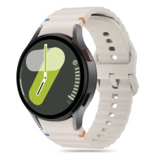 Tech-Protect Silicone Sport Strap for Samsung Galaxy Watch 4 / 5 / 5 Pro / 6 / 7 / FE - Beige