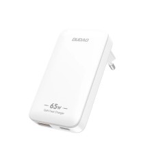 Dudao A65Q 65W GaN Travel Wall Charger USB-A / USB-C PD Ultra-Thin EU / US - White