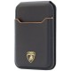 Lamborghini D1 Genuine Leather MagSafe mobile phone wallet - black and orange