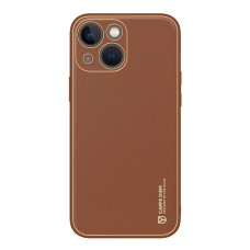 Dux Ducis Yolo iPhone 14 Plus case elegant brown faux leather cover