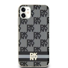 DKNY IML Checkered Mono Pattern &amp;amp; Printed Stripes MagSafe Case for iPhone 11 / Xr - Black