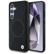 BMW Leather Half Textured MagSafe Case for Samsung Galaxy S25 - Black