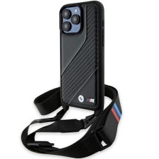 BMW M Edition Carbon Stripe &amp;amp; Strap case for iPhone 15 Pro - black