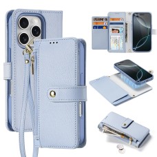 Dux Ducis Lawa Leather Case for iPhone 16 Pro Max with Detachable Magnetic Wallet - Blue