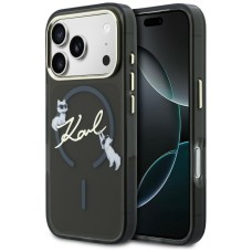 Karl Lagerfeld IML Choupettes Karl Script Logo MagSafe Case for iPhone 17 Pro - Black