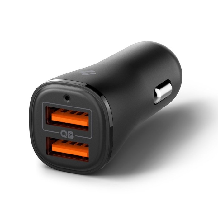 Spigen Essential EV302 30W 2-Port USB-A Car Charger - Black
