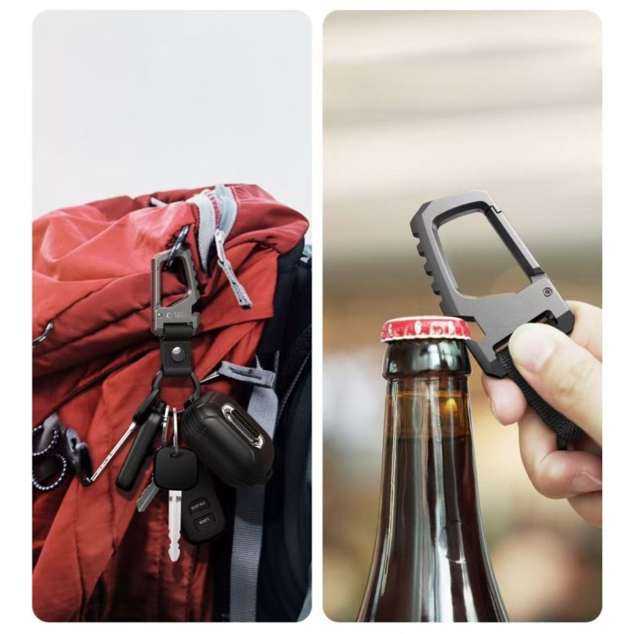 Tech-Protect Slidelock Keychain - Black and Gray