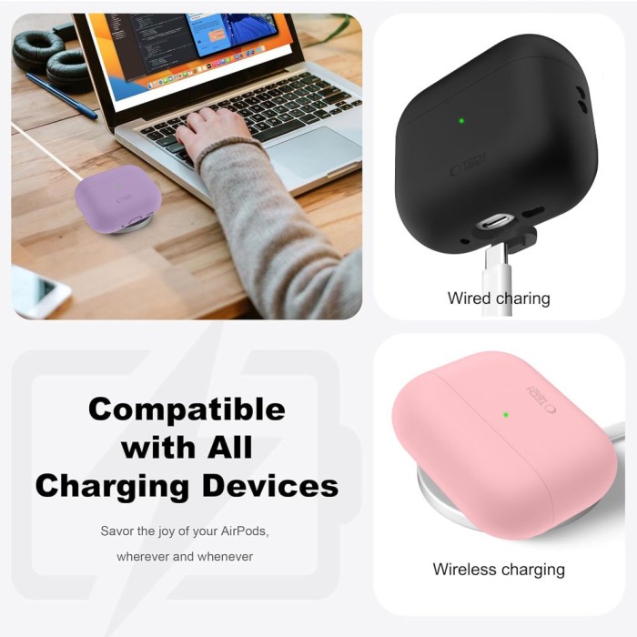 Tech-Protect Silicone Case for AirPods Pro 3 - Black