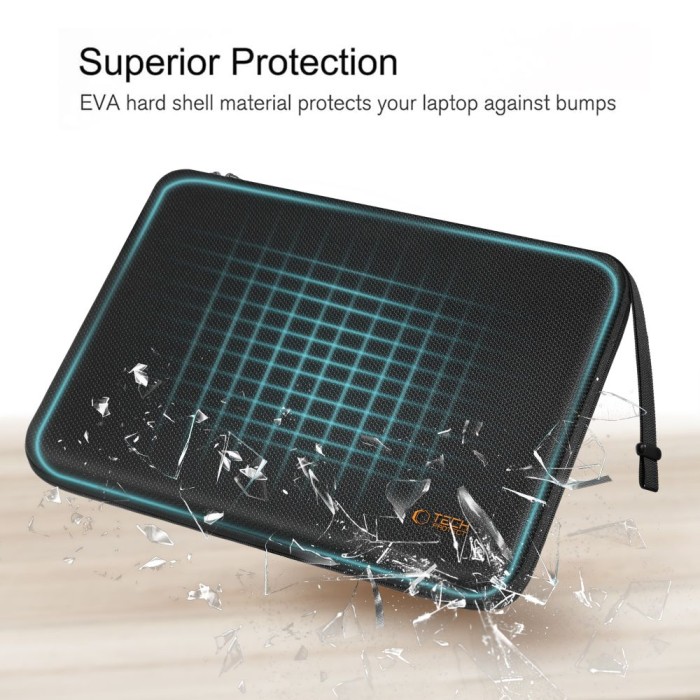 Tech-Protect Hardpouch for 15-16 Laptops - Black and Orange