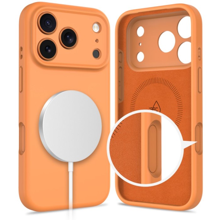 Tech-Protect Silicone MagSafe Case for iPhone 17 Pro - Orange