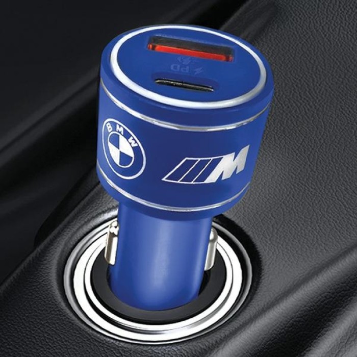 BMW M Edition PD-QC 3.0 20W Car Charger - Blue/Black