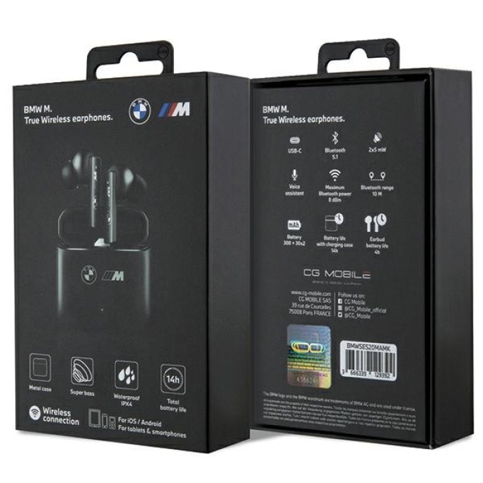 BMW M Collection Bluetooth TWS Wireless Headphones - Black