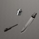 Wozinsky WSS-211 survival bushcraft shovel multifunctional knife breaker flint whistle harpoon 21 in 1 - gray