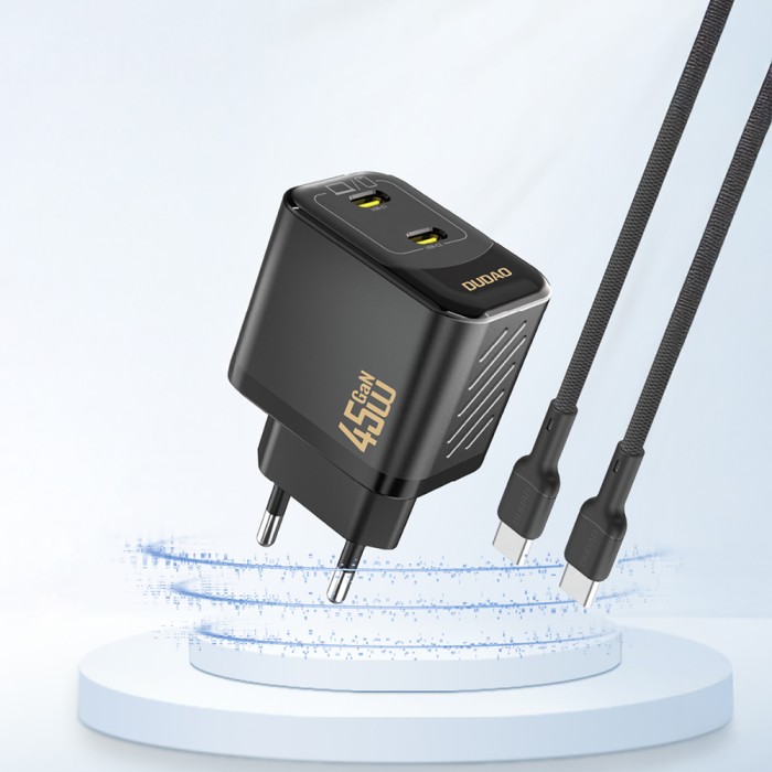 Dudao A28PEU PD 45W GaN 2xUSB Wall Charger - Black