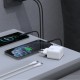 Dudao A28PCEU PD 45W GaN 2xUSB-C Wall Charger with USB-C Cable - White
