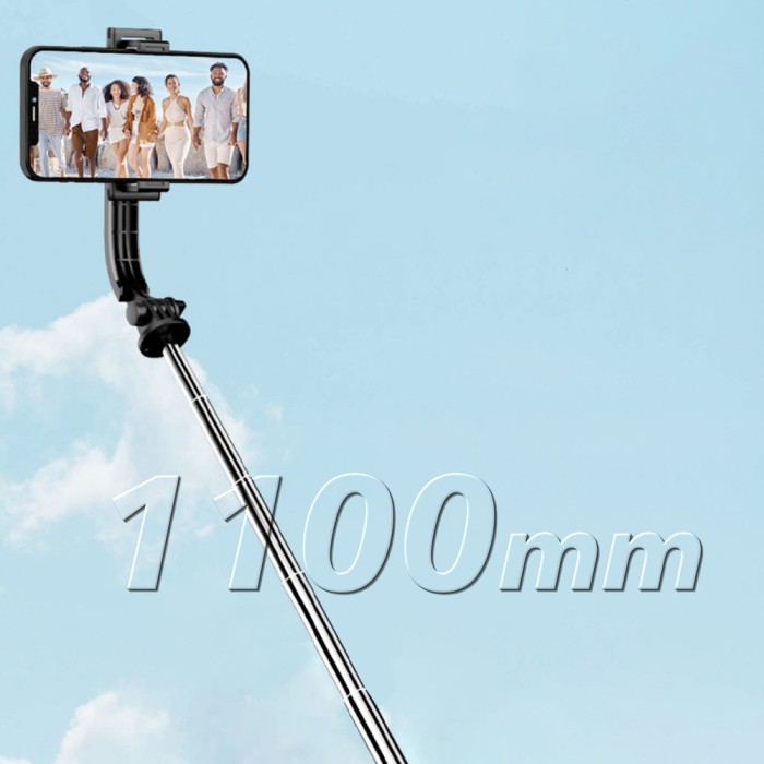 Selfie stick Dudao F18S 4-in-1 foldable tripod with remote control - black