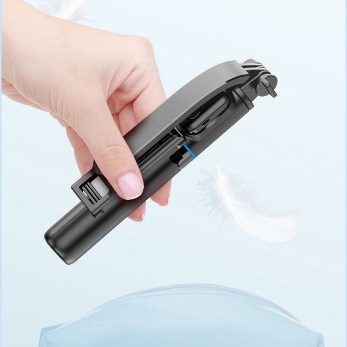 Selfie stick Dudao F18S 4-in-1 foldable tripod with remote control - black