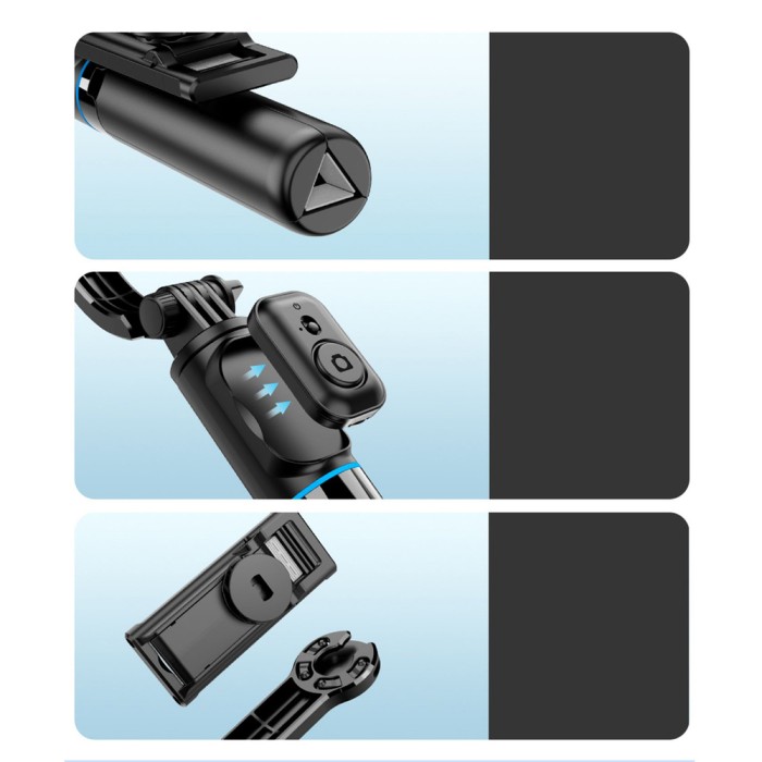 Selfie stick Dudao F18S 4-in-1 foldable tripod with remote control - black