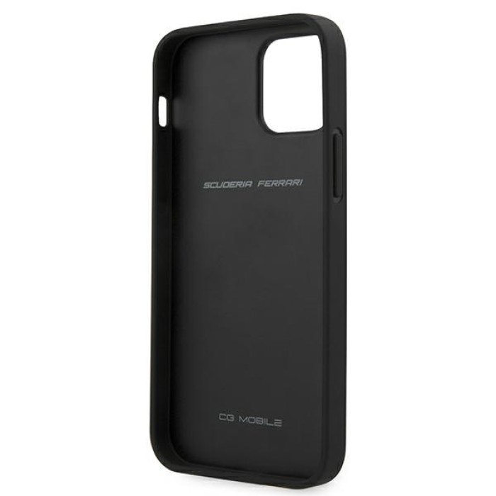 Ferrari FEOMSHCP12LBK iPhone 12 Pro Max black/black hardcase Off Track Leather Nylon Stripe
