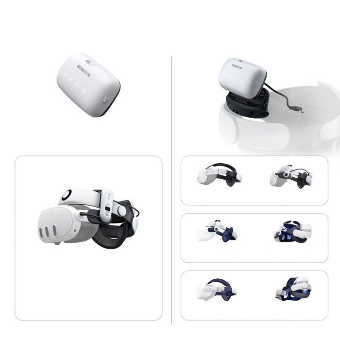 BoboVR B100 External Battery for Meta Quest S3 Pro and E3 Pro - White