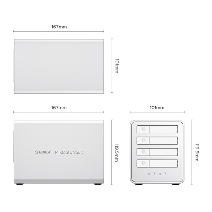 Orico 8848U4 DAS Series 4-Bay M.2 NVMe SSD Disk Array - White