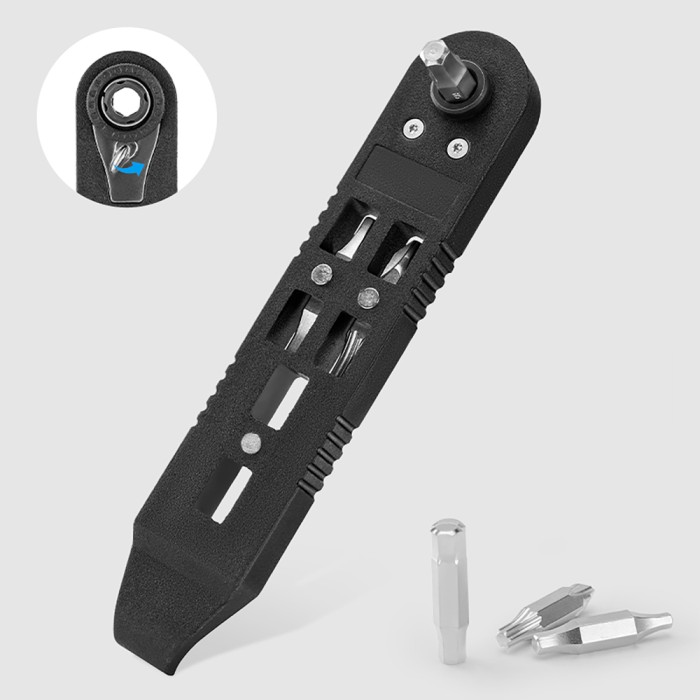 Wozinsky WZK-L2 14-in-1 Bicycle Tool Set, Multitool, Allen Keys, Tire Lever - Black
