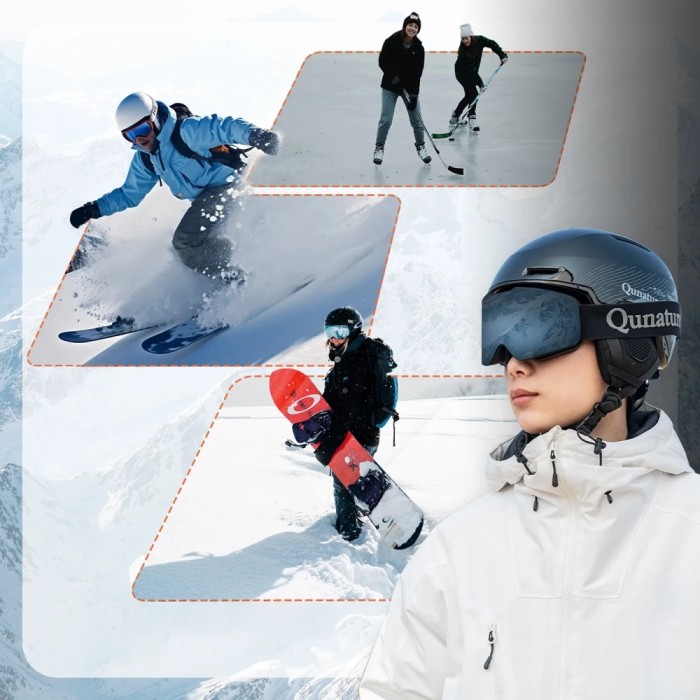 Qunature 10130003003 Ski Helmet with Earmuffs for Snowboard 58-61 cm - Black