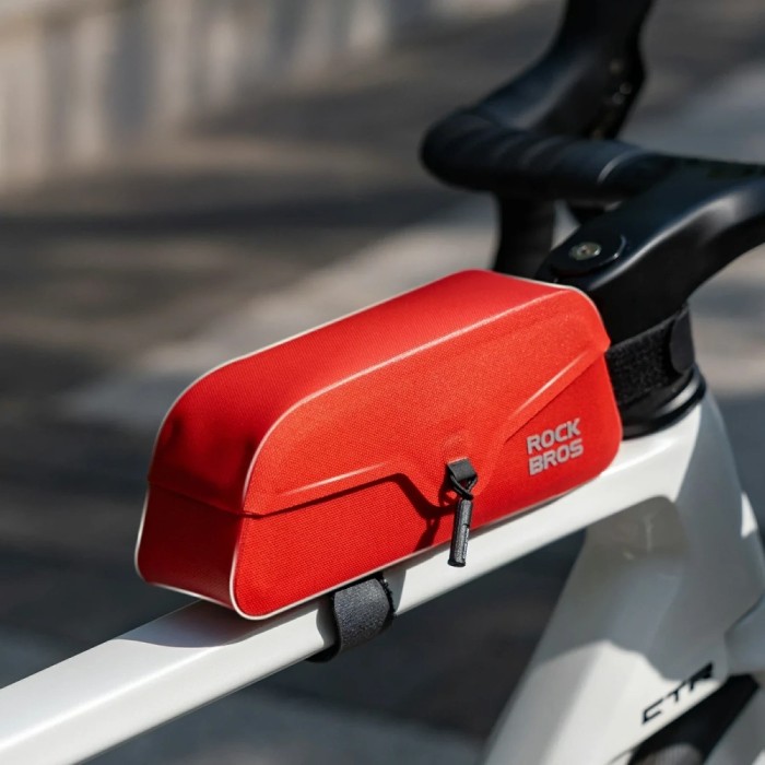 Rockbros 30120122004 Waterproof Bicycle Frame Bag with Magnetic Closure 0.9L - Red