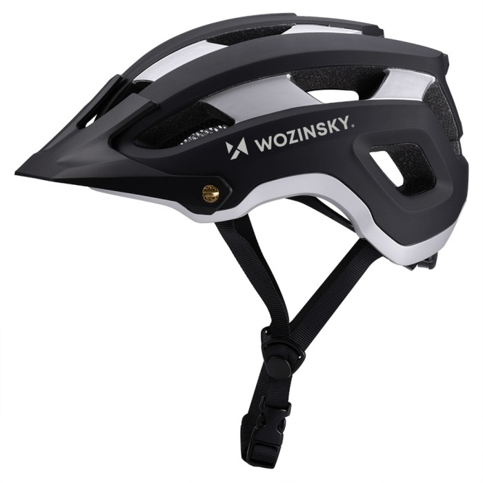 Wozinsky MTB bicycle helmet with removable visor, lightweight L - black and silver