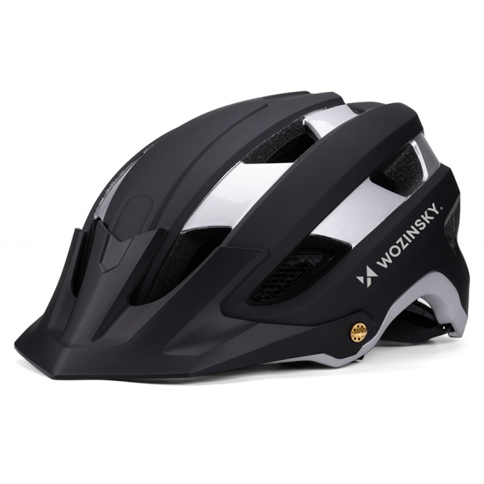 Wozinsky MTB bicycle helmet with removable visor, lightweight L - black and silver