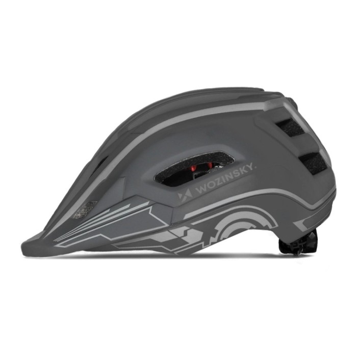 Wozinsky Kids' Full Face Bike Helmet with USB Rear Light S - Gray