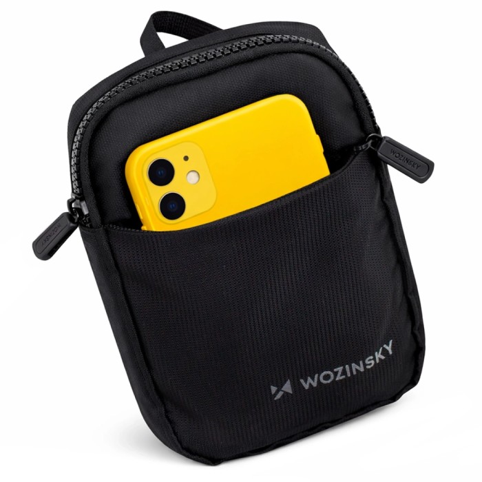 Wozinsky WMS-W1 Unisex Mini Shoulder Bag Waterproof Dual-Compartment for Phone - Black