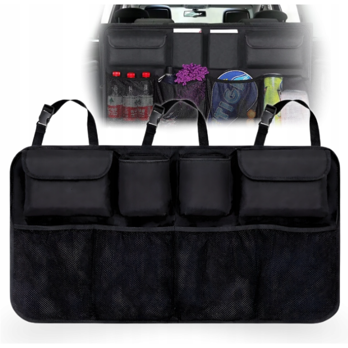 Wozinsky Large Car Organizer for Back Seat Backrest and Trunk - Black
