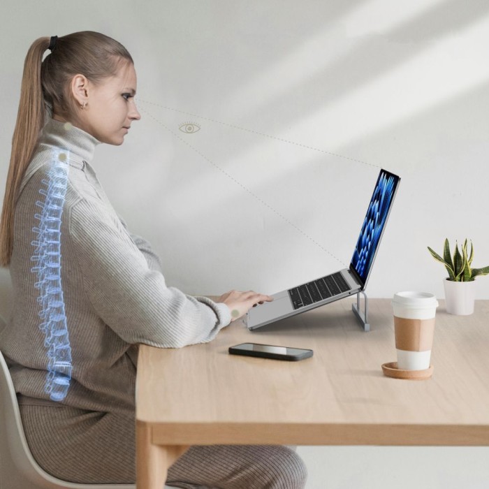 Tech-Protect ULS100 universal stand for laptops up to 16" - silver