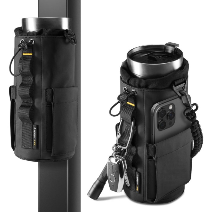 Spigen Tumbler Holder Bag Magnetic for Water Bottle, Phone, Keys - Black