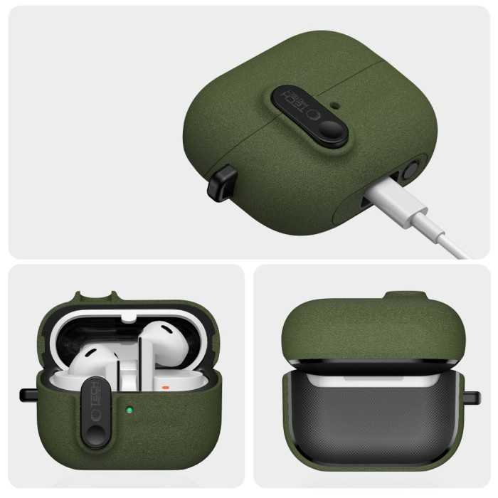 Tech-Protect Slim Hook Case for Samsung Galaxy Buds 3 / 3 FE / 3 Pro - Green