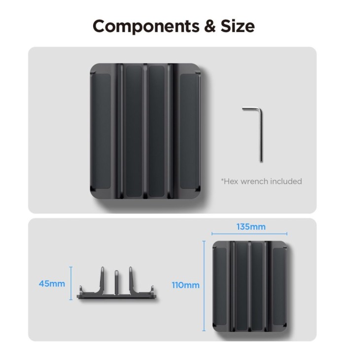 Spigen LD208S4 Desk Organizer for Laptops, Tablets, Smartphones, Keyboards - Gray