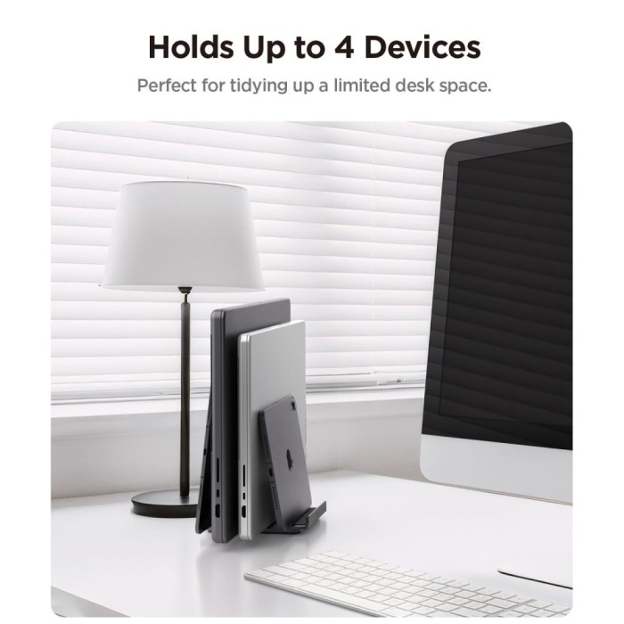 Spigen LD208S4 Desk Organizer for Laptops, Tablets, Smartphones, Keyboards - Gray