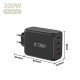 Tech-Protect NC200W-GaN 4-Port 200W Wall Charger - Black