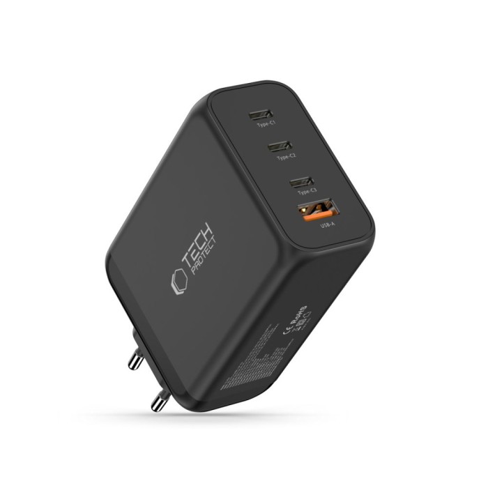 Tech-Protect NC240W-GaN 4-Port 240W Wall Charger - Black