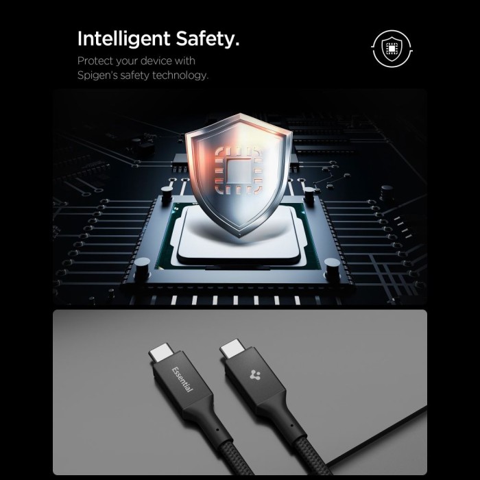 Spigen Essential EB10015CC USB-C / USB-C 100W 150cm Cable - Black
